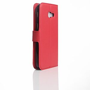 Θήκη SAMSUNG Galaxy A5 (2017) OEM Litchi Grain Leather Flip Wallet δερματίνη κόκκινο - Image 3