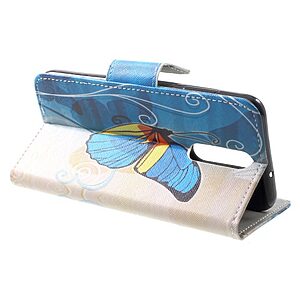 Θήκη HUAWEI Mate 10 Lite OEM σχέδιο Blue Butterfly με βάση στήριξης, υποδοχές καρτών και μαγνητικό κούμπωμα Flip Wallet δερματίνη - Image 4