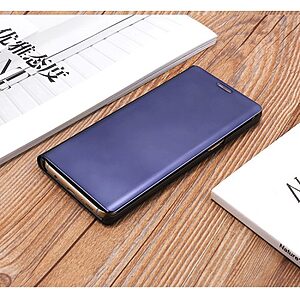 Θήκη SAMSUNG Galaxy Note 8 OEM Mirror Surface View Stand Case Cover Flip Window δερματίνη μαύρο - Image 3