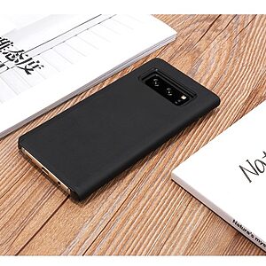 Θήκη SAMSUNG Galaxy Note 8 OEM Mirror Surface View Stand Case Cover Flip Window δερματίνη μαύρο - Image 4
