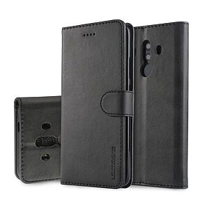 Θήκη HUAWEI Mate 10 Pro LC.IMEEKE PU Leather Series με βάση στήριξης, υποδοχές καρτών και μαγνητικό κούμπωμα Flip Wallet δερματίνη μαύρο