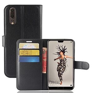 Θήκη HUAWEI P20 OEM Litchi Texture με βάση στήριξης