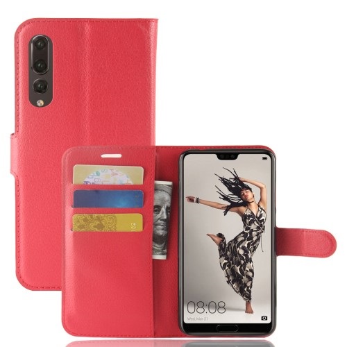 Θήκη HUAWEI P20 Pro OEM Litchi Skin Leather με βάση στήριξης