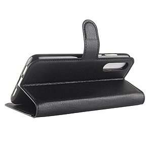 Θήκη HUAWEI P20 Pro OEM Litchi Skin Leather με βάση στήριξης, υποδοχές καρτών και μαγνητικό κούμπωμα Flip Wallet δερματίνη μαύρο - Image 5