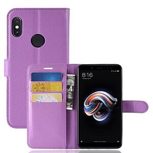 Θήκη XIAOMI Redmi Note 5 Pro OEM Litchi Skin Leather με βάση στήριξης