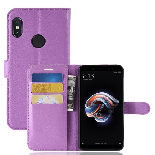 Θήκη XIAOMI Redmi Note 5 Pro OEM Litchi Skin Leather με βάση στήριξης