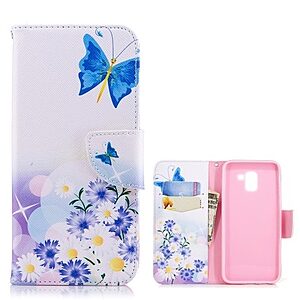 Θήκη SAMSUNG Galaxy J6 (2018) OEM σχέδιο Butterfly in the flowers με βάση στήριξης