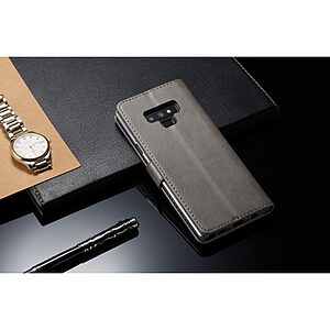 Θήκη SAMSUNG Galaxy Note 9 LC.IMEEKE PU Leather Series με βάση στήριξης, υποδοχές καρτών και μαγνητικό κούμπωμα Flip Wallet δερματίνη γκρι - Image 5