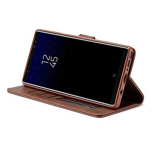 Θήκη SAMSUNG Galaxy Note 9 LC.IMEEKE PU Leather Series με βάση στήριξης, υποδοχές καρτών και μαγνητικό κούμπωμα Flip Wallet δερματίνη καφέ - Image 5