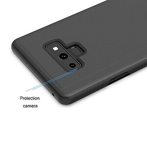 Θήκη SAMSUNG Galaxy Note 9 OEM Mirror Surface View Stand Case Cover Flip Window δερματίνη μαύρο - Image 5