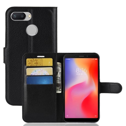 Θήκη XIAOMI Redmi 6 OEM Litchi Texture Leather με βάση στήριξης