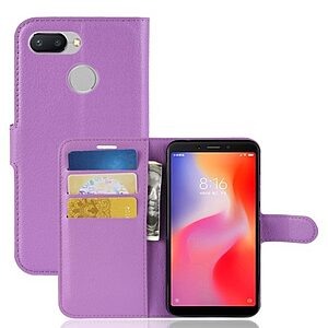 Θήκη XIAOMI Redmi 6 OEM Litchi Texture Leather με βάση στήριξης