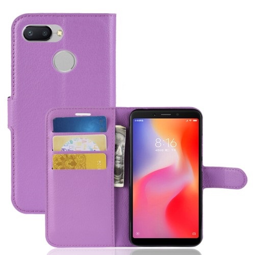 Θήκη XIAOMI Redmi 6 OEM Litchi Texture Leather με βάση στήριξης Θήκη XIAOMI Redmi 6 OEM Litchi Texture Leather με βάση στήριξης
