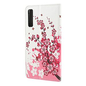 Θήκη Samsung Galaxy A7 (2018) OEM σχέδιο Peach Flower με βάση στήριξης, υποδοχές καρτών και μαγνητικό κούμπωμα Flip Wallet δερματίνη - Image 3