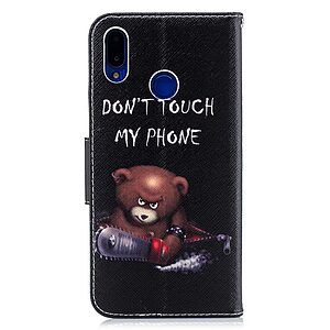 Θήκη Huawei P Smart Plus OEM σχέδιο Angry bear with chainsaw με βάση στήριξης, υποδοχές καρτών και μαγνητικό κούμπωμα Flip Wallet δερματίνη - Image 3