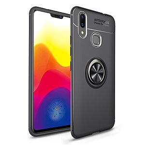 Θήκη Huawei P Smart Plus OEM Magnetic Ring Kickstand Πλάτη TPU μαύρο