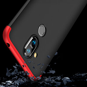 Θήκη Nokia 8.1 GKK Full body Protection 360° από σκληρό πλαστικό μαύρο / κόκκινο - Image 3