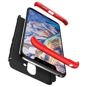 Θήκη Nokia 8.1 GKK Full body Protection 360° από σκληρό πλαστικό μαύρο / κόκκινο - Image 5