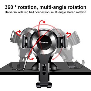 Βάση αυτοκινήτου Baseus Osculum Type Gravity Car Mount ασημί - Image 4