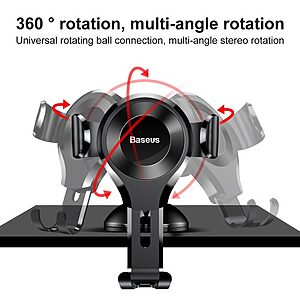 Βάση αυτοκινήτου Baseus Osculum Type Gravity Car Mount  για συσκευές 4,7"-6,7"μαύρο - Image 4