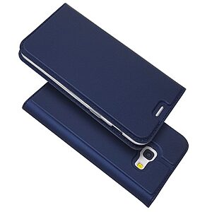 υποδοχή καρτών και μαγνητικό κούμπωμα Flip Wallet δερματίνη μπλε σκούρο