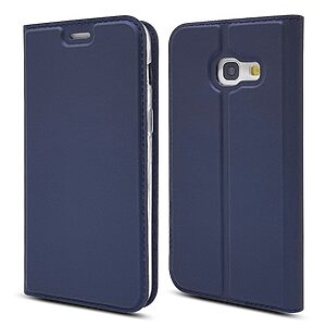 Θήκη Samsung Galaxy A3 (2017) Mad Mask Skin Pro Series με βάση στήριξης, υποδοχή καρτών και μαγνητικό κούμπωμα Flip Wallet δερματίνη μπλε σκούρο - Image 3