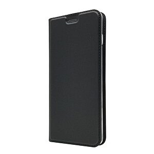 υποδοχή καρτών και μαγνητικό κούμπωμα Flip Wallet δερματίνη μαύρο