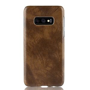 Θήκη Samsung Galaxy S10e OEM Litchi Skin Leather Plastic Series Πλάτη δερματίνη καφέ - Image 3