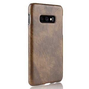 Θήκη Samsung Galaxy S10e OEM Litchi Skin Leather Plastic Series Πλάτη δερματίνη καφέ - Image 4