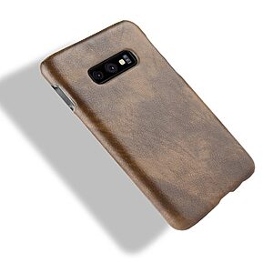 Θήκη Samsung Galaxy S10e OEM Litchi Skin Leather Plastic Series Πλάτη δερματίνη καφέ - Image 5