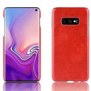 Θήκη Samsung Galaxy S10e OEM Litchi Skin Leather Plastic Series Πλάτη δερματίνη κόκκινο