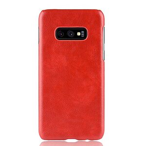 Θήκη Samsung Galaxy S10e OEM Litchi Skin Leather Plastic Series Πλάτη δερματίνη κόκκινο - Image 3
