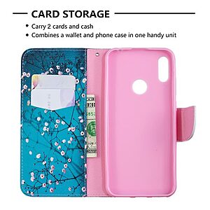 Θήκη Huawei Y6 (2019) ή Honor 8A OEM σχέδιο Wintersweet με βάση στήριξης, υποδοχές καρτών και μαγνητικό κούμπωμα Flip Wallet δερματίνη - Image 3