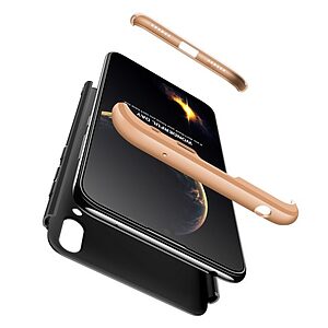 Θήκη Huawei Y7 Pro (2019) GKK Full body Protection 360° από σκληρό πλαστικό μαύρο / χρυσό - Image 4