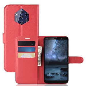 Θήκη Nokia 9 PureView OEM Litchi Texture Leather με βάση στήριξης