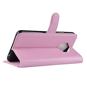 Θήκη Nokia 9 PureView OEM Litchi Texture Leather με βάση στήριξης, υποδοχές καρτών και μαγνητικό κούμπωμα Flip Wallet δερματίνη ροζ - Image 5