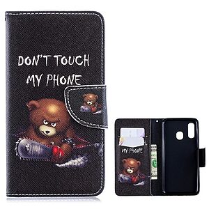Θήκη Samsung Galaxy A40 OEM σχέδιο Angry bear with chainsaw με βάση στήριξης