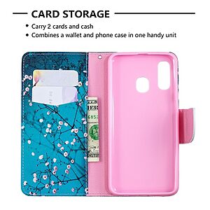 Θήκη Samsung Galaxy A40 OEM σχέδιο Wintersweet  με βάση στήριξης, υποδοχές καρτών και μαγνητικό κούμπωμα Flip Wallet δερματίνη - Image 3