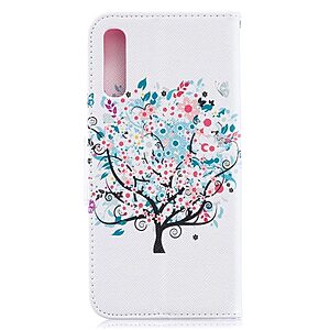 Θήκη Samsung Galaxy A50 / A30s OEM σχέδιο Flowered Tree με βάση στήριξης, υποδοχές καρτών και μαγνητικό κούμπωμα Flip Wallet δερματίνη - Image 3