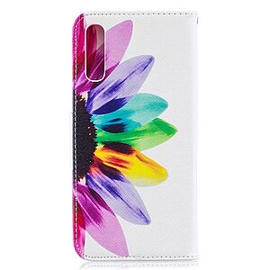 Θήκη Samsung Galaxy A50 / A30s OEM σχέδιο Colorful Petals με βάση στήριξης, υποδοχές καρτών και μαγνητικό κούμπωμα Flip Wallet δερματίνη - Image 3
