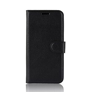 Θήκη Xiaomi Redmi 7 OEM Litchi Texture Leather με βάση στήριξης, υποδοχές καρτών και μαγνητικό κούμπωμα Flip Wallet δερματίνη μαύρο - Image 3