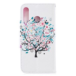 Θήκη Huawei P30 Lite OEM σχέδιο Flowered Tree με βάση στήριξης, υποδοχές καρτών και μαγνητικό κούμπωμα Flip Wallet δερματίνη - Image 3