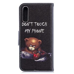 Θήκη Samsung Galaxy A70 OEM σχέδιο Angry bear with chainsaw με βάση στήριξης, υποδοχές καρτών και μαγνητικό κούμπωμα Flip Wallet δερματίνη - Image 5