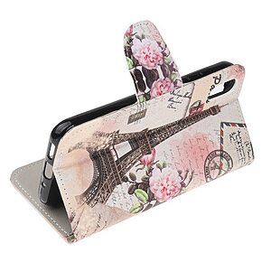 Θήκη Huawei Y5 (2019) / Honor 8S / 8S (2020) OEM σχέδιο Eiffel Tower με βάση στήριξης, υποδοχές καρτών και μαγνητικό κούμπωμα Flip Wallet δερματίνη - Image 4