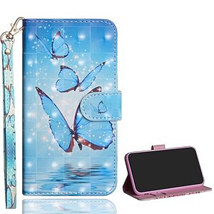 Θήκη Samsung Galaxy A10 OEM σχέδιο Blue Butterfly με βάση στήριξης