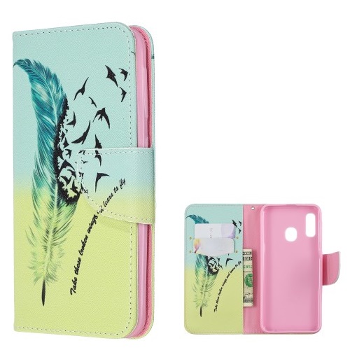 Θήκη Samsung Galaxy A20e OEM σχέδιο Feather and Birds με βάση στήριξης