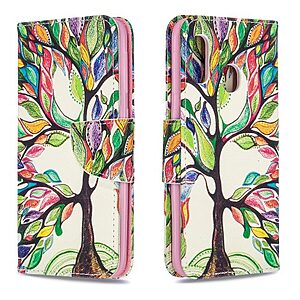 Θήκη Samsung Galaxy A20e OEM σχέδιο Colorized Tree με βάση στήριξης, υποδοχές καρτών και μαγνητικό κούμπωμα Flip Wallet δερματίνη - Image 4