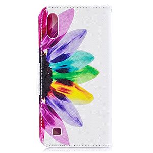 Θήκη Samsung Galaxy A10 OEM σχέδιο Colorful Petals με βάση στήριξης, υποδοχές καρτών και μαγνητικό κούμπωμα Flip Wallet δερματίνη - Image 3