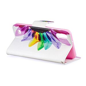 Θήκη Samsung Galaxy A10 OEM σχέδιο Colorful Petals με βάση στήριξης, υποδοχές καρτών και μαγνητικό κούμπωμα Flip Wallet δερματίνη - Image 4