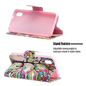 Θήκη Xiaomi Redmi 7A OEM σχέδιο Colorized Tree με βάση στήριξης, υποδοχές καρτών και μαγνητικό κούμπωμα Flip Wallet δερματίνη - Image 5